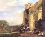 ASSELYN, Jan Italian Landscape with the Ruins of a Roman Bridge and Aqueduct cc France oil painting artist